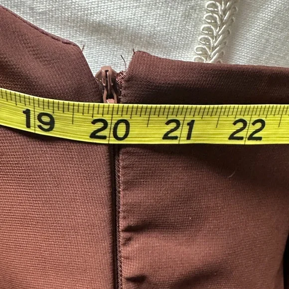 NWT, Elegant Chocolate Brown Strapless Dress With Scarf / Shoulder Cover - Picture 8 of 13